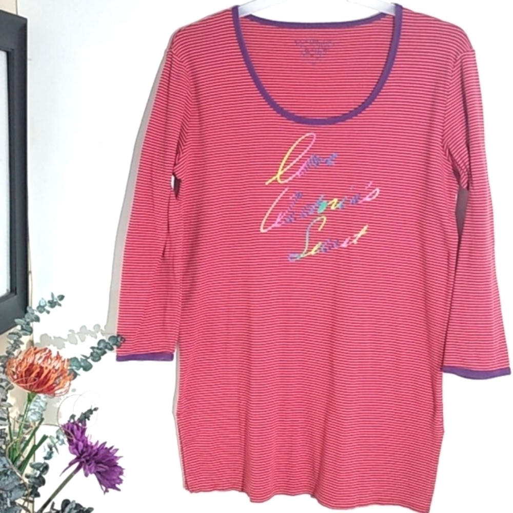 VICTORIA'S SECRET LONG SLEEVE PAJAMA  SLEEP SHIRT LOUNGE TUNIC SIZE MEDIUM